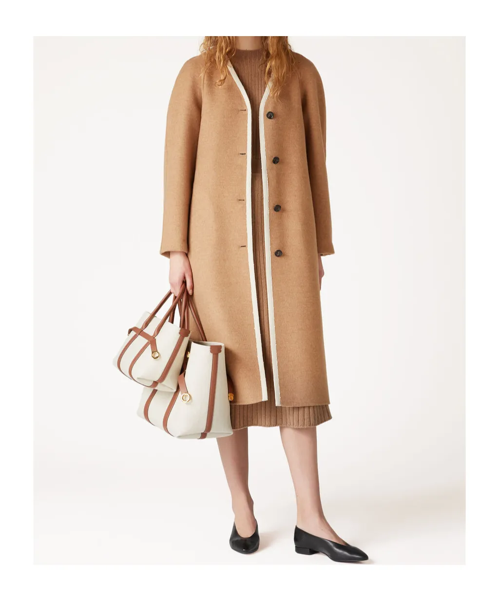 Long-Sleeved Cashmere Coat