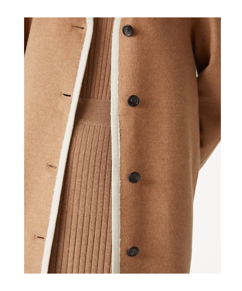 Long-Sleeved Cashmere Coat