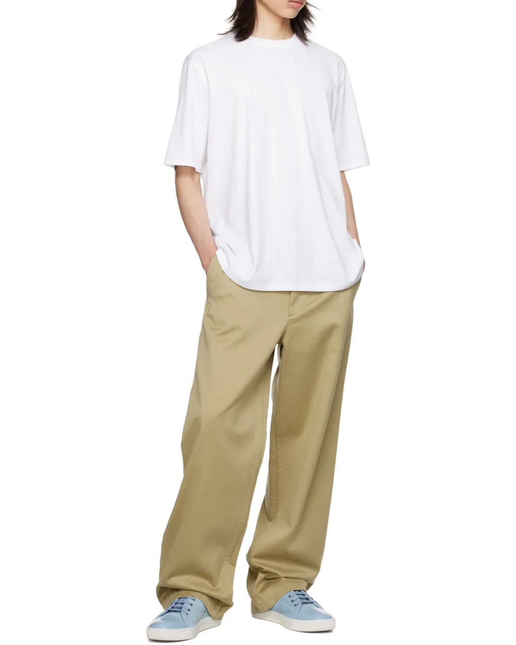 Lanvin Logo Patch Straight Hem T-Shirt