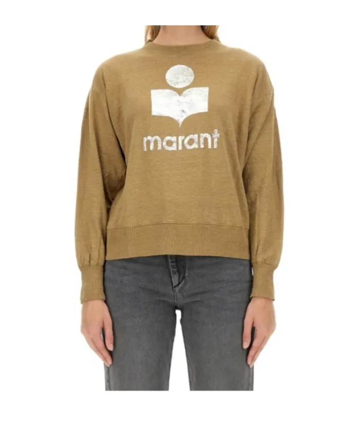Isabel Marant ÉToile Logo Printed Long-Sleeved T-Shirt