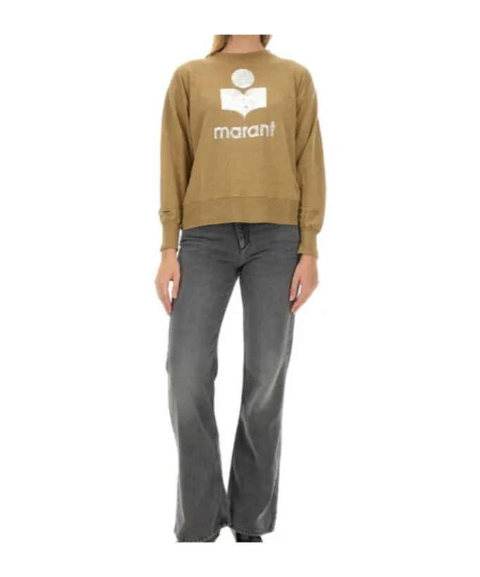 Isabel Marant ÉToile Logo Printed Long-Sleeved T-Shirt