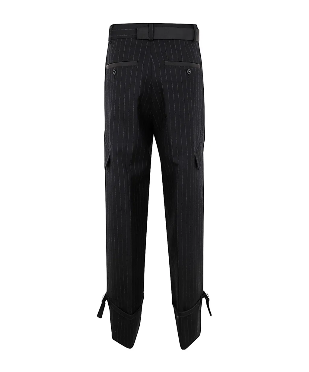 Sacai Striped Belted Pants