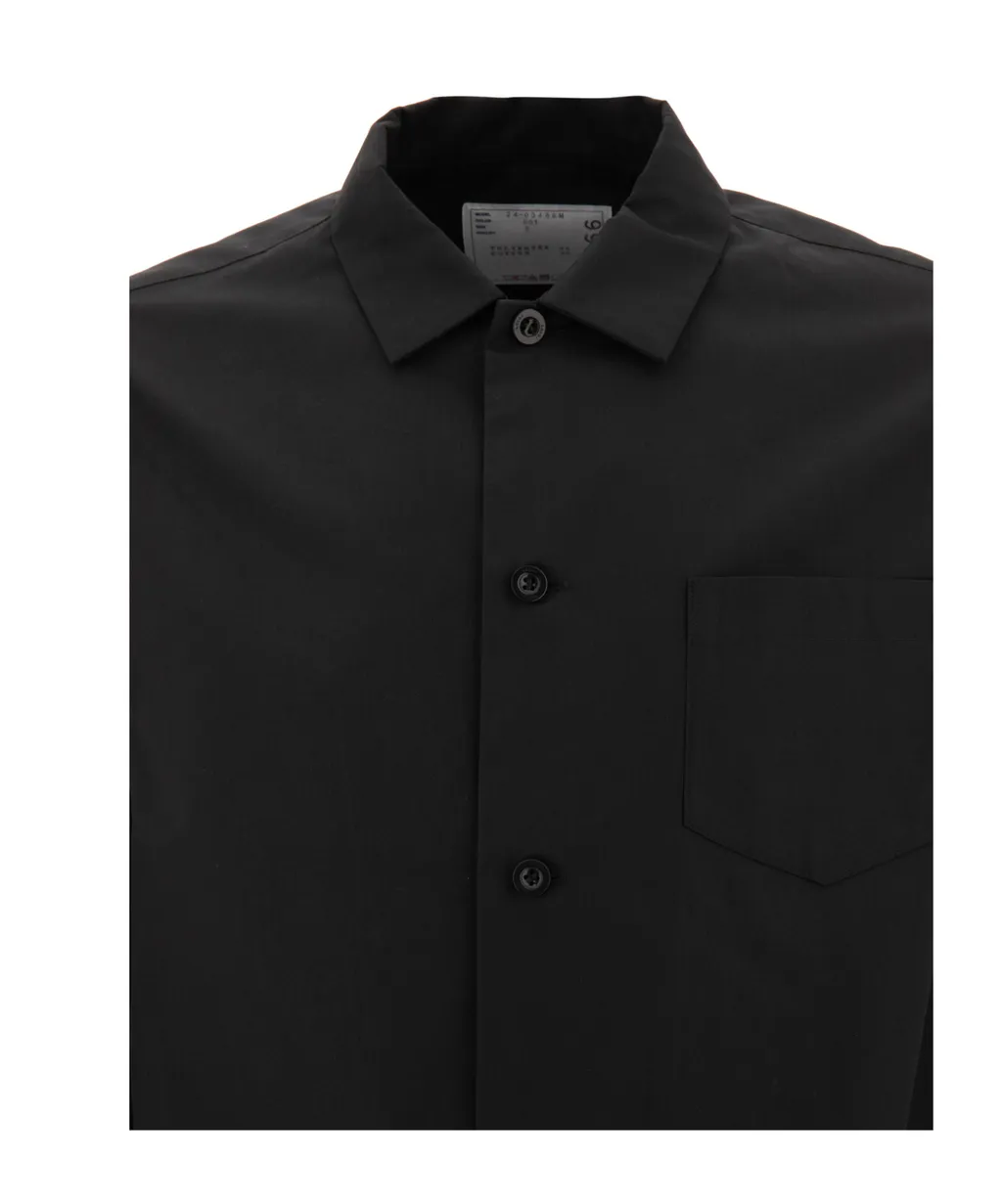 Pleated Button-Up Shirt