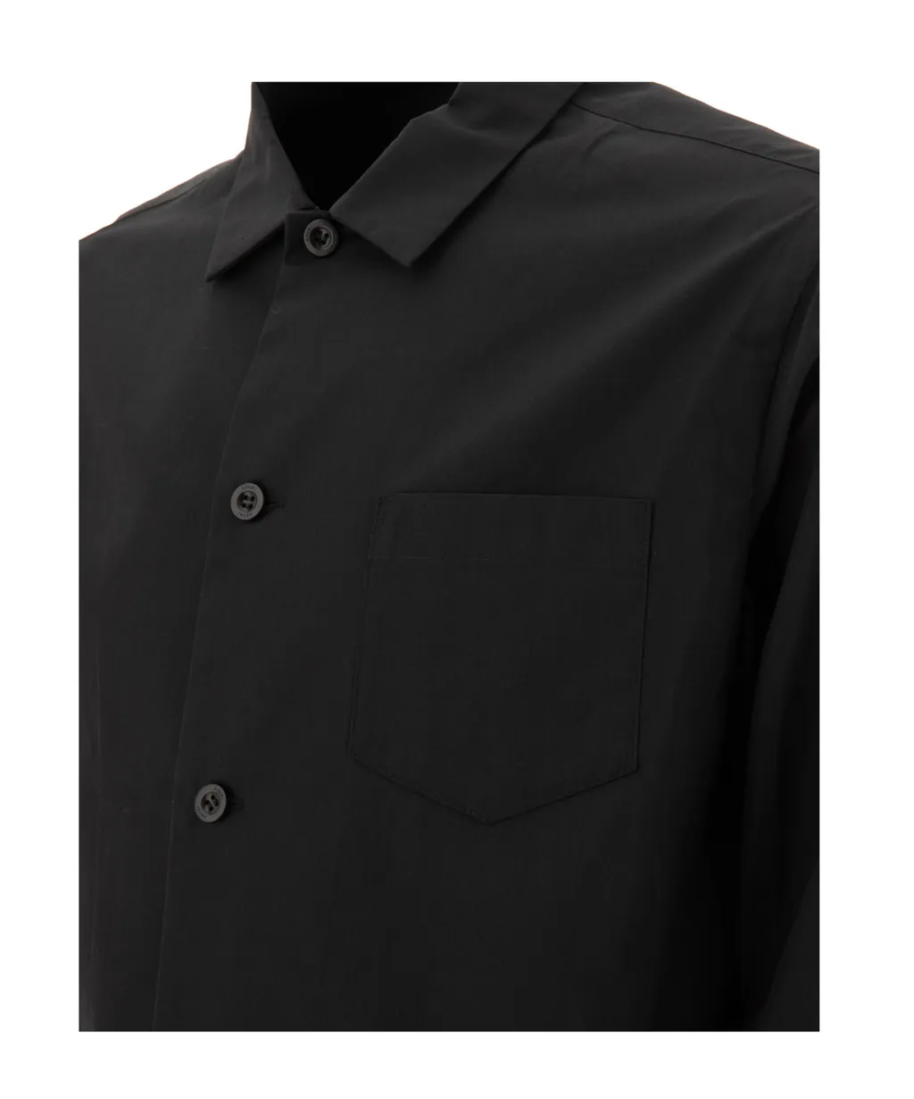 Pleated Button-Up Shirt