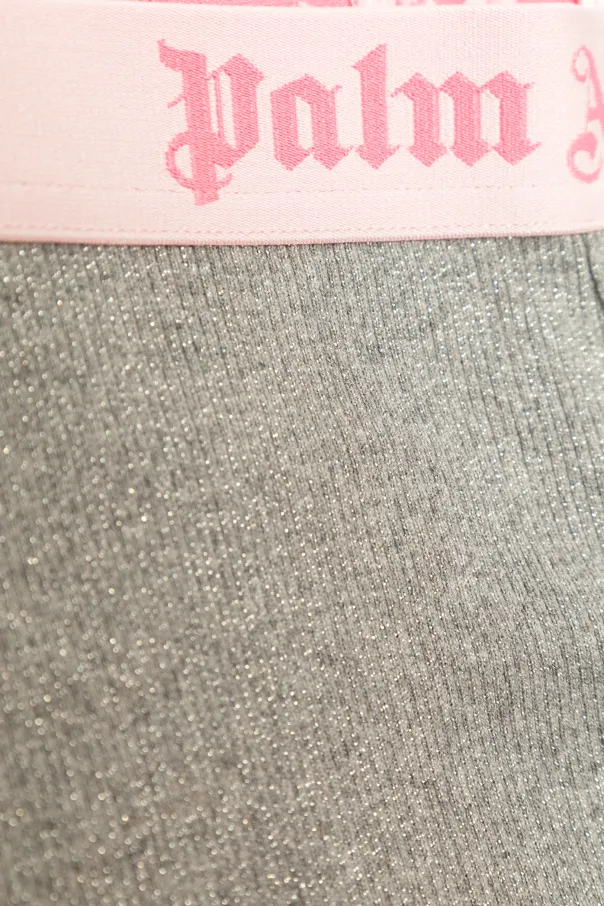 Palm Angels Kids Logo Waistband Flared Trousers
