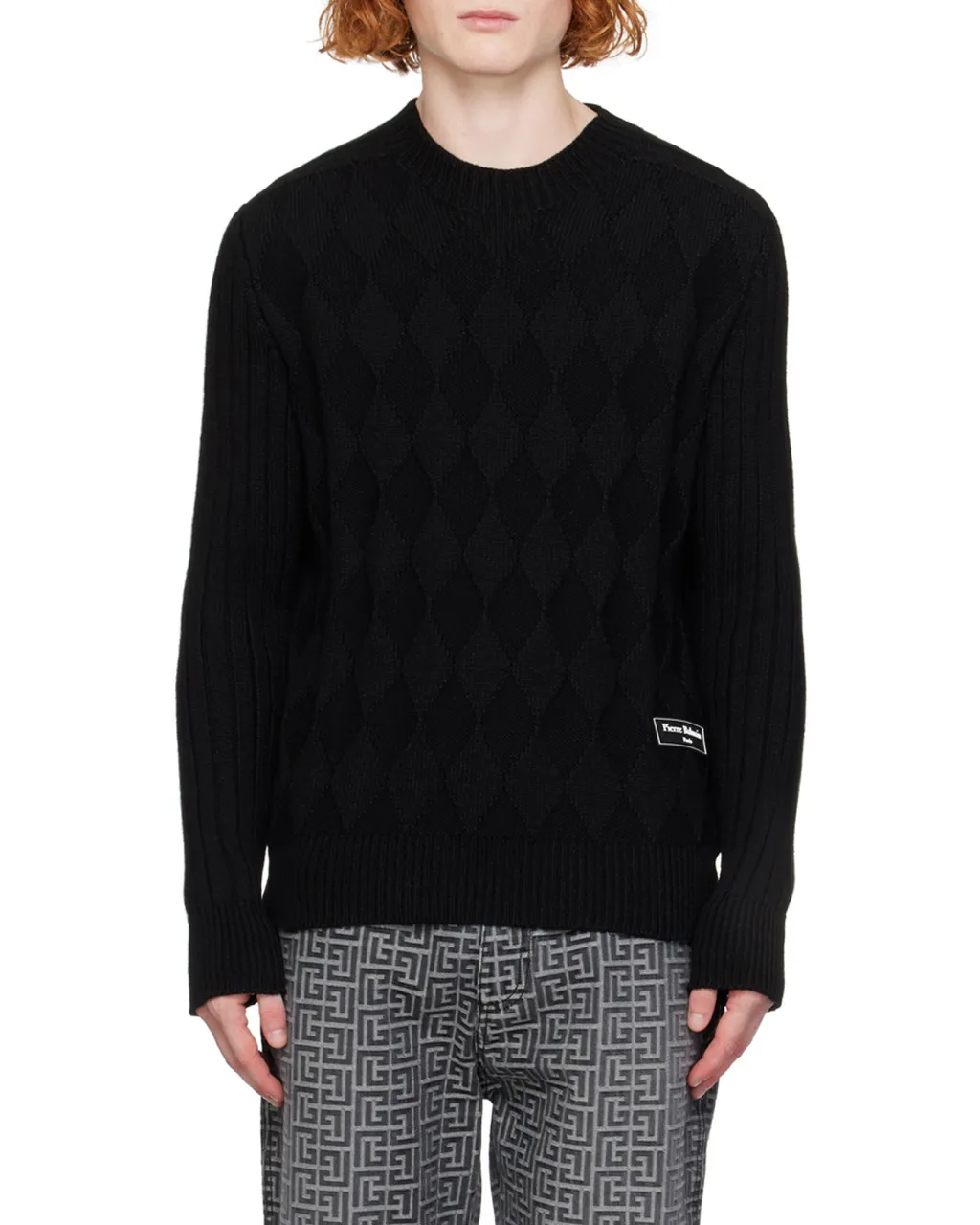 Balmain Diamond Pattern Knit Sweater
