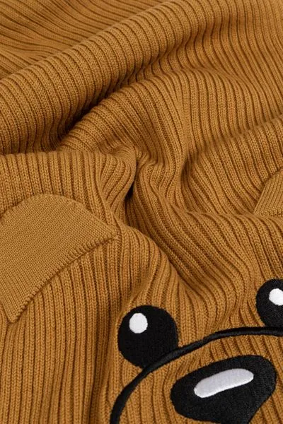 Moschino Bear Embroidered Knitted Scarf