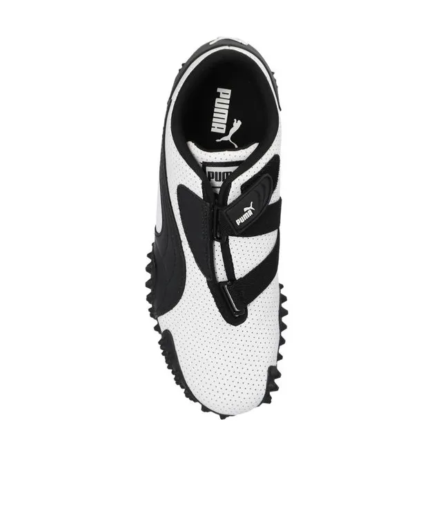Mostro Perforated Leather - White / Black