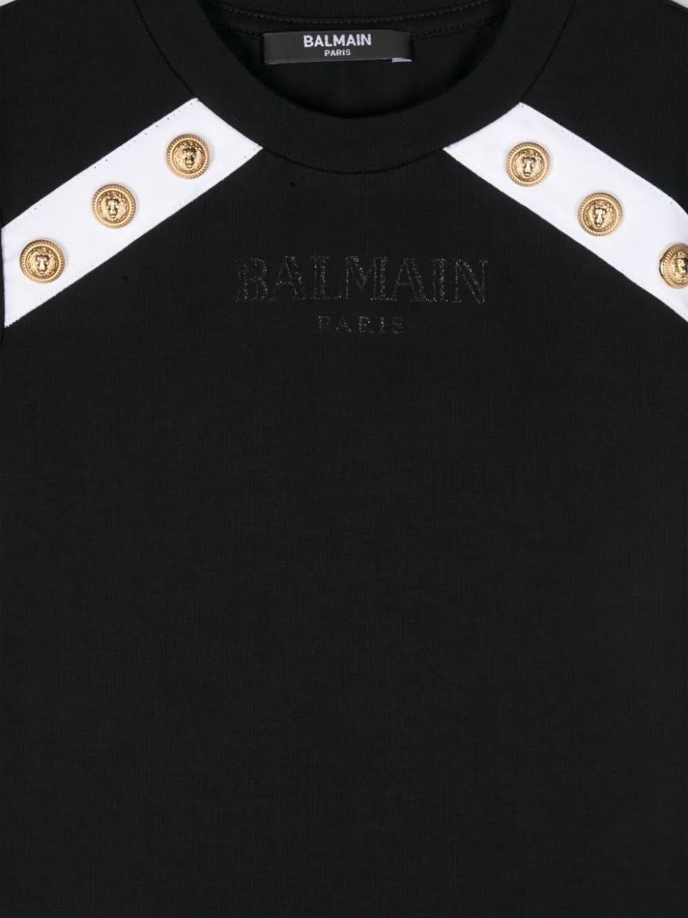 Balmain Kids Logo-Printed Crewneck T-Shirt