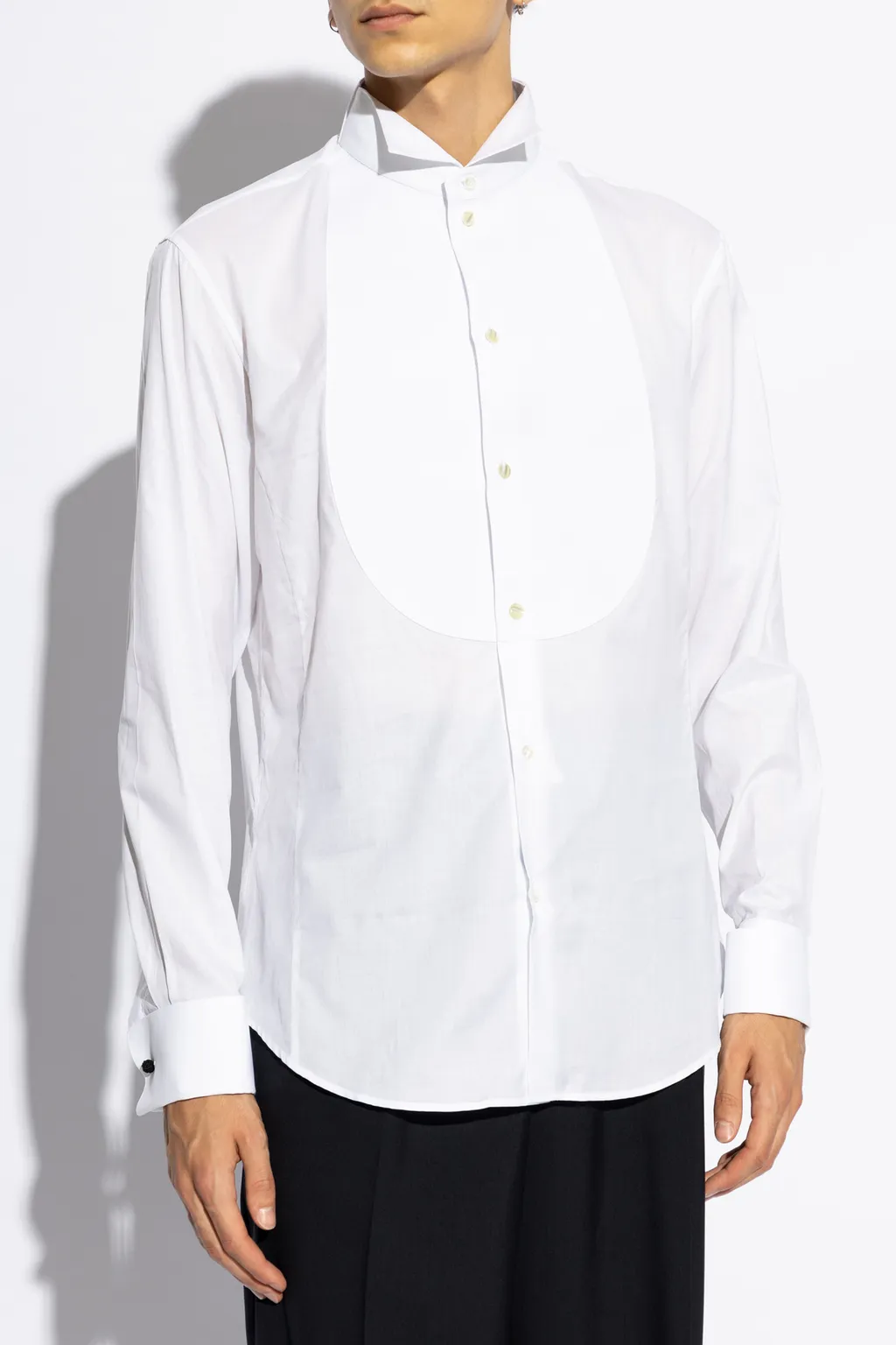 Giorgio Armani Curved Hem Tuxedo Shirt