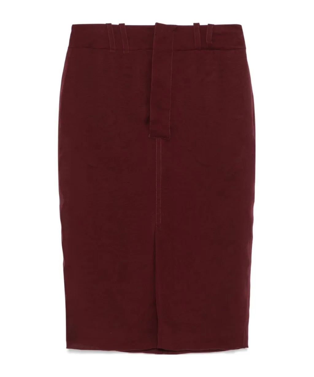 Pencil Skirt In Silk Crepe Muslin