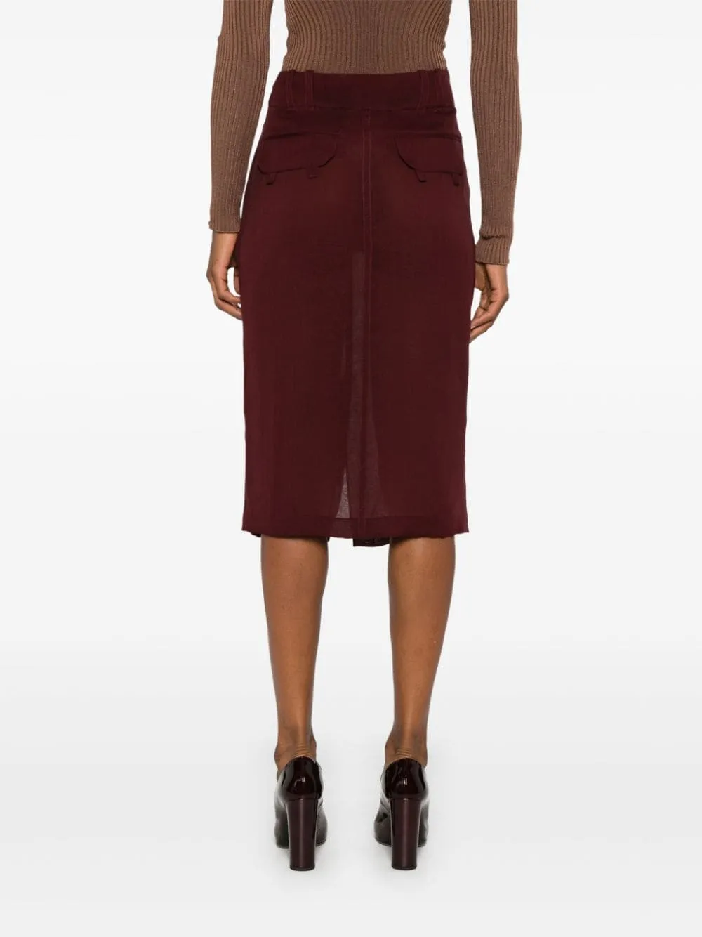 Pencil Skirt In Silk Crepe Muslin