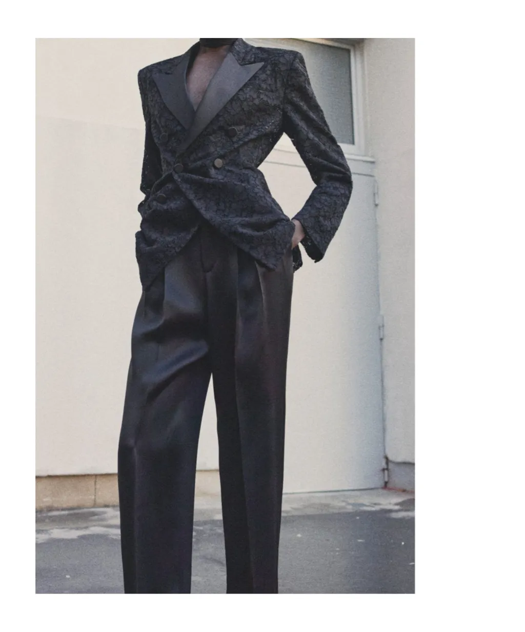 Saint Laurent High Waist Straight Leg Pants