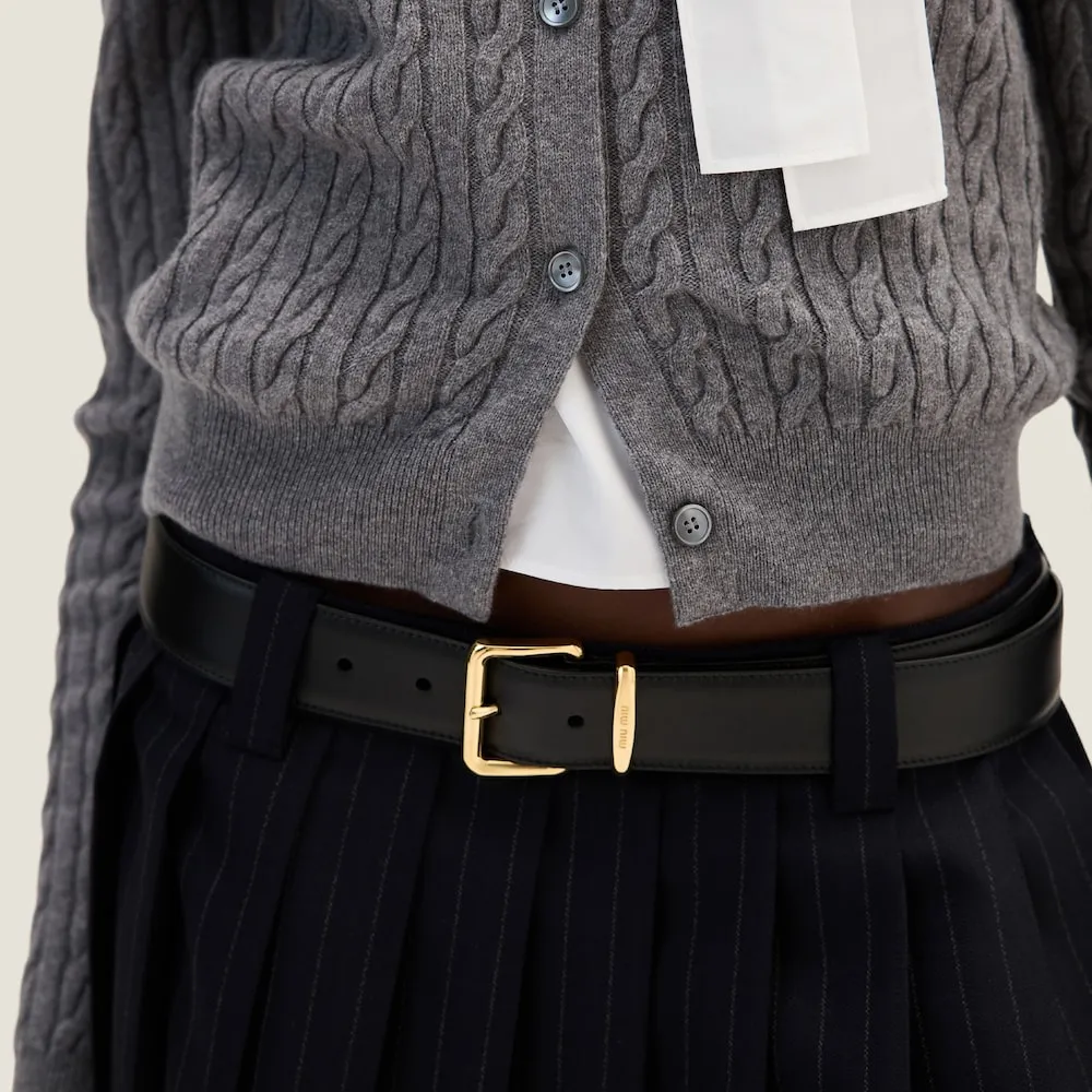 Miu Miu Logo-Appliqué Pleated Mini Skirt