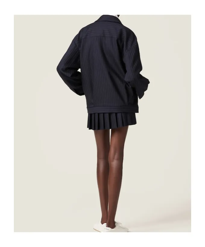 Miu Miu Logo-Appliqué Pleated Mini Skirt