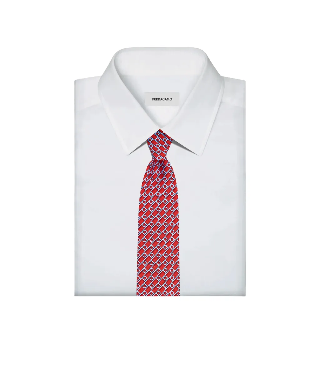 Gancini Printed Tie