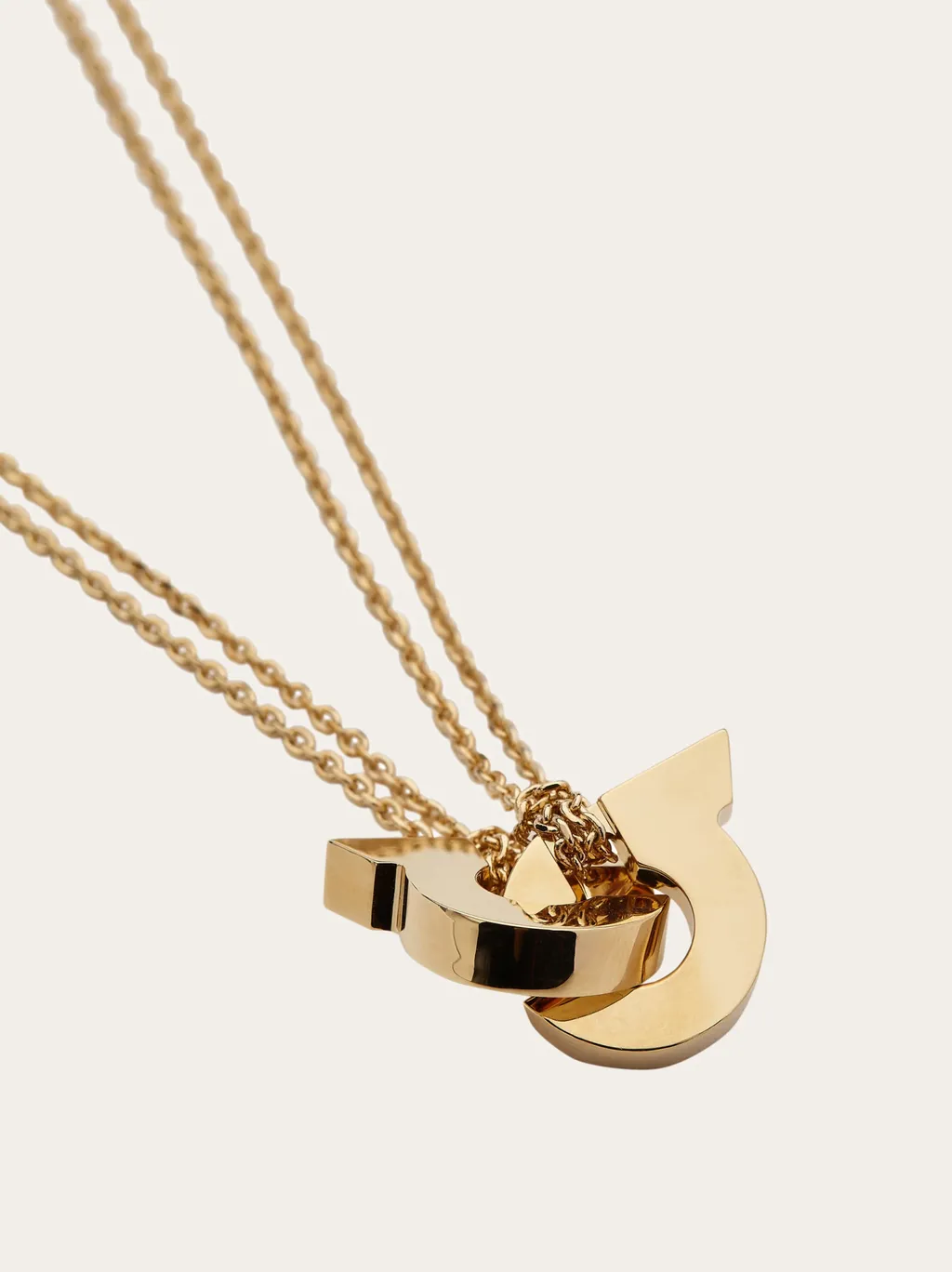 Double Gancini Pendant Necklace