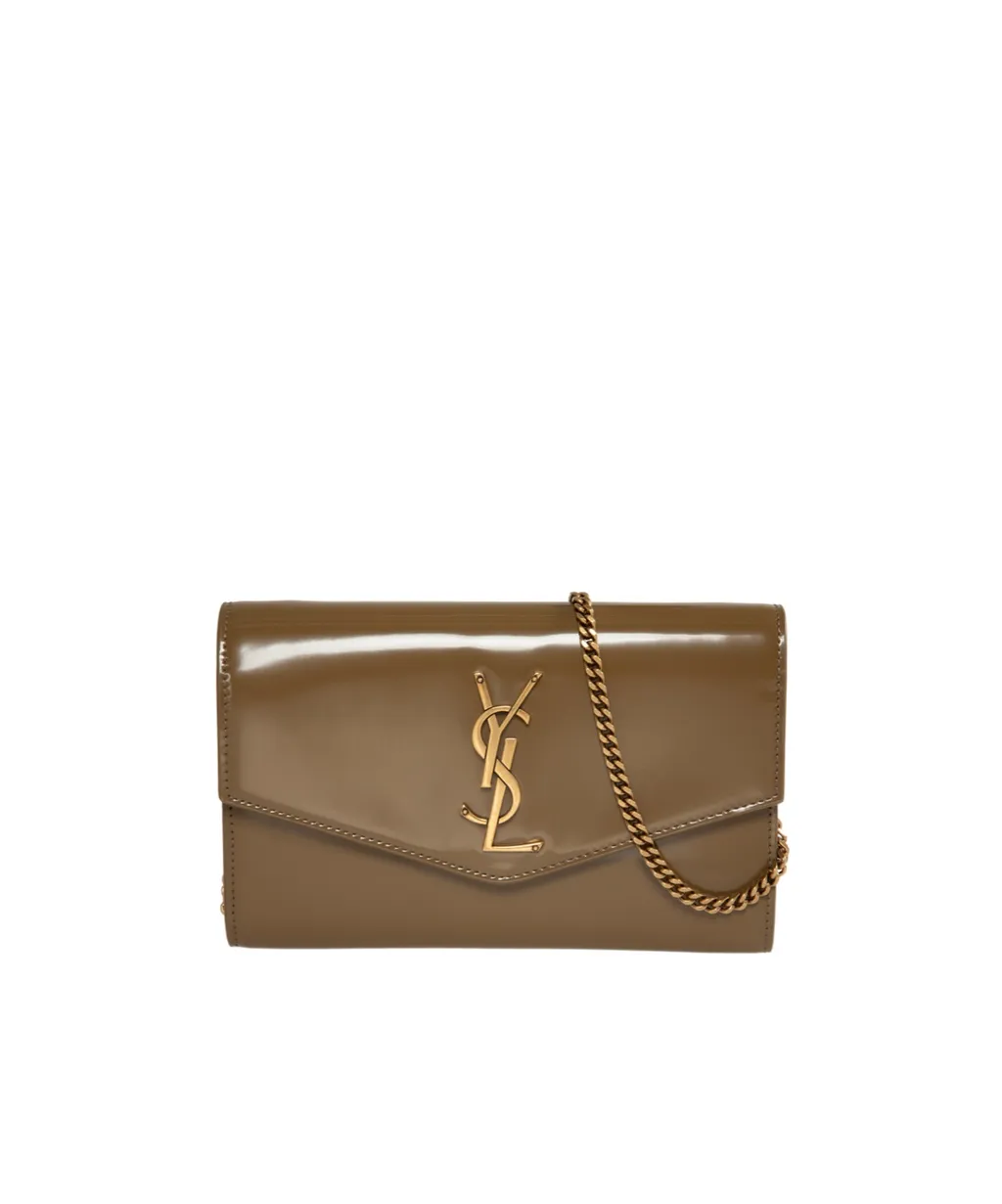 Saint Laurent Uptown Chain Logo Plaque Wallet