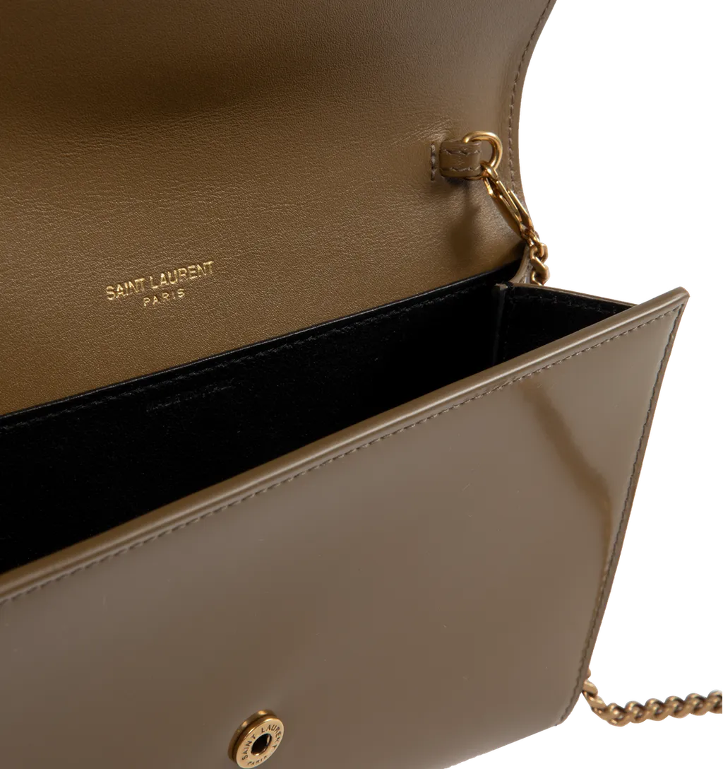 Saint Laurent Uptown Chain Logo Plaque Wallet