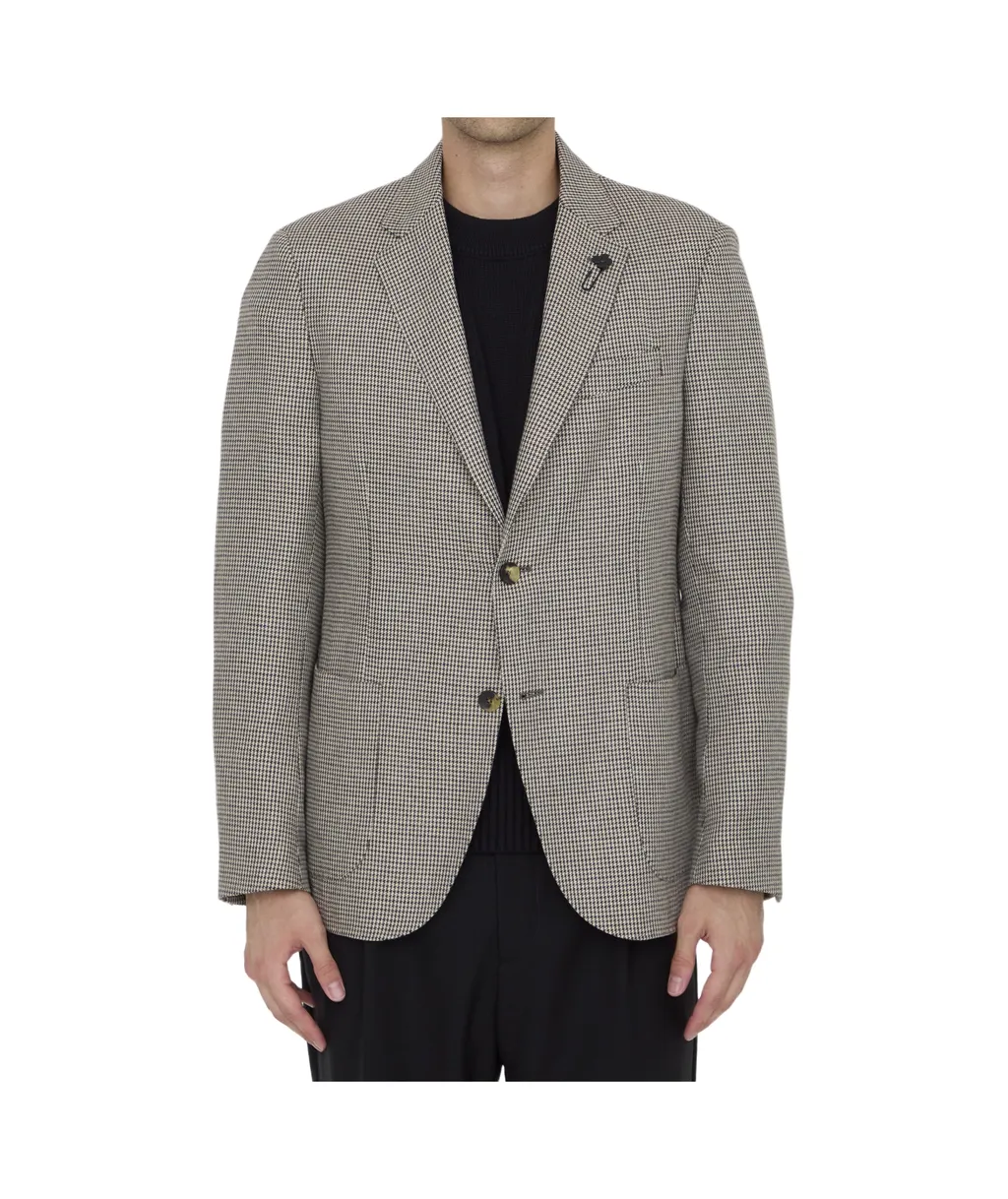 Houndstooth-Pattern Blazer