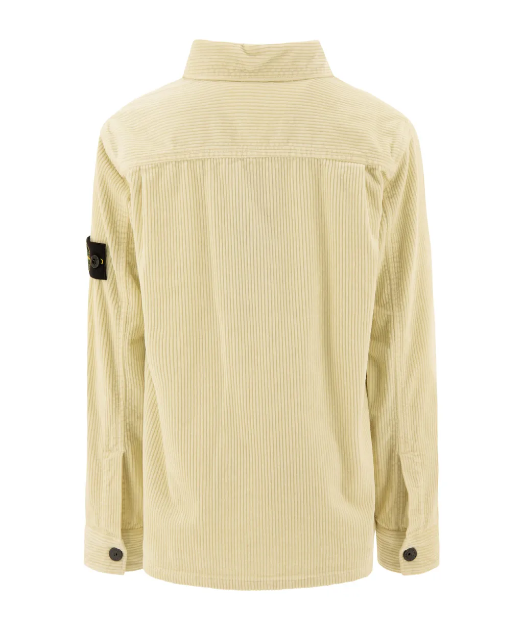 Stone Island Junior Logo Patch Corduroy Overshirt