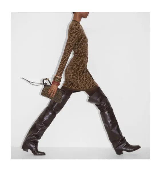 Fendi Simply Fendi Ff Jacquard Mini Shoulder Bag