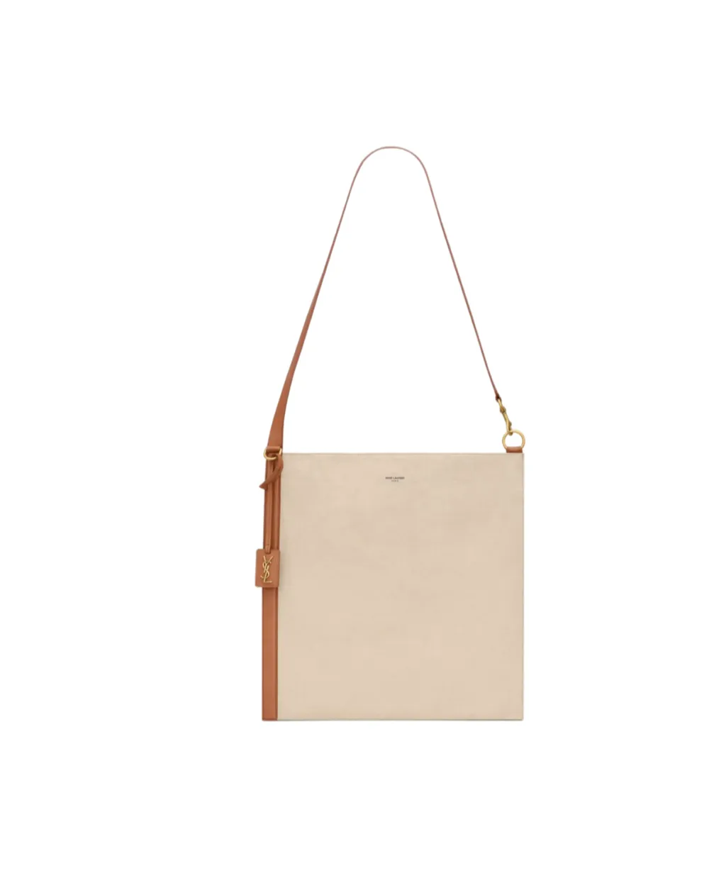 Laurent Tote In Canvas And Leather