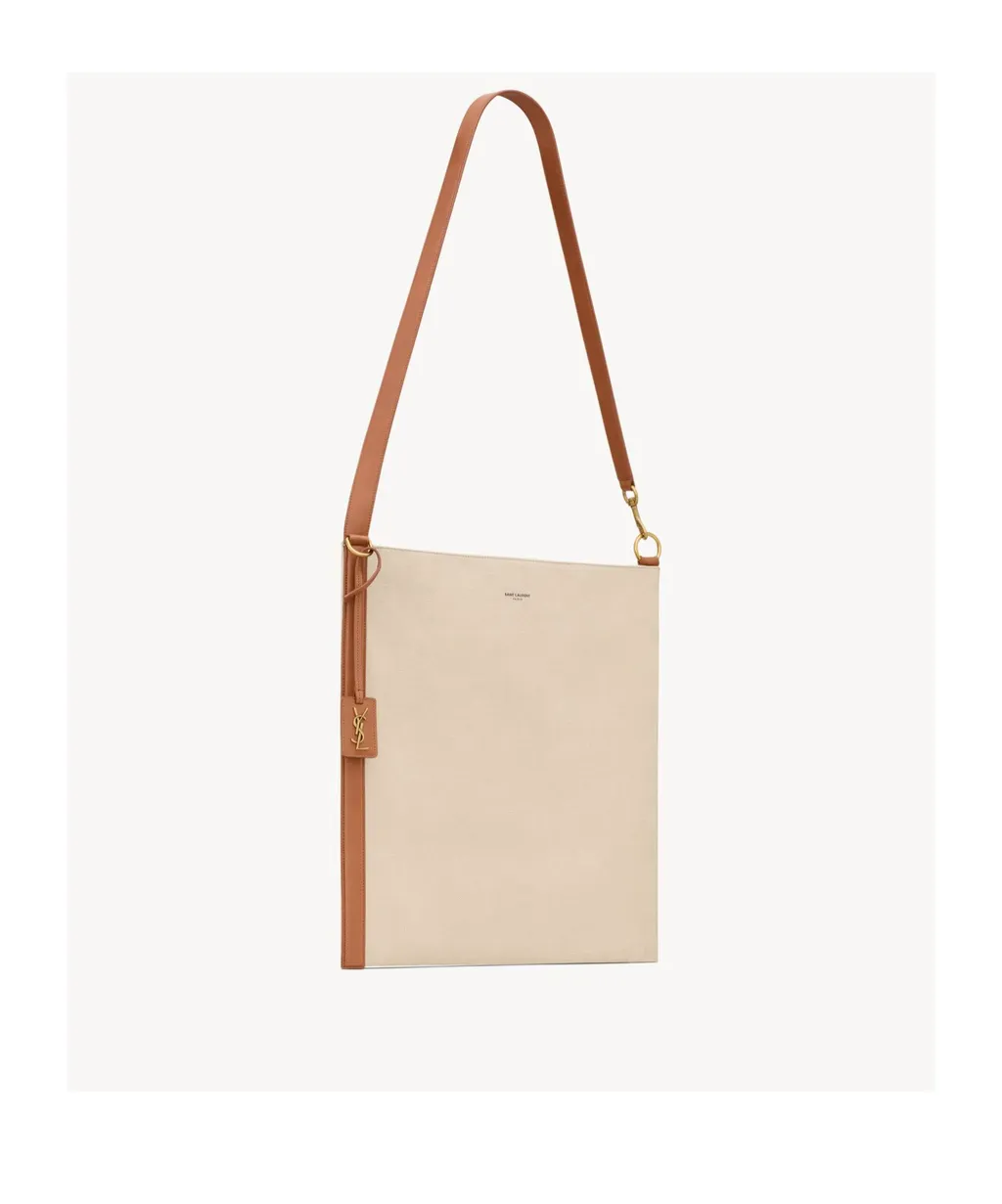 Laurent Tote In Canvas And Leather