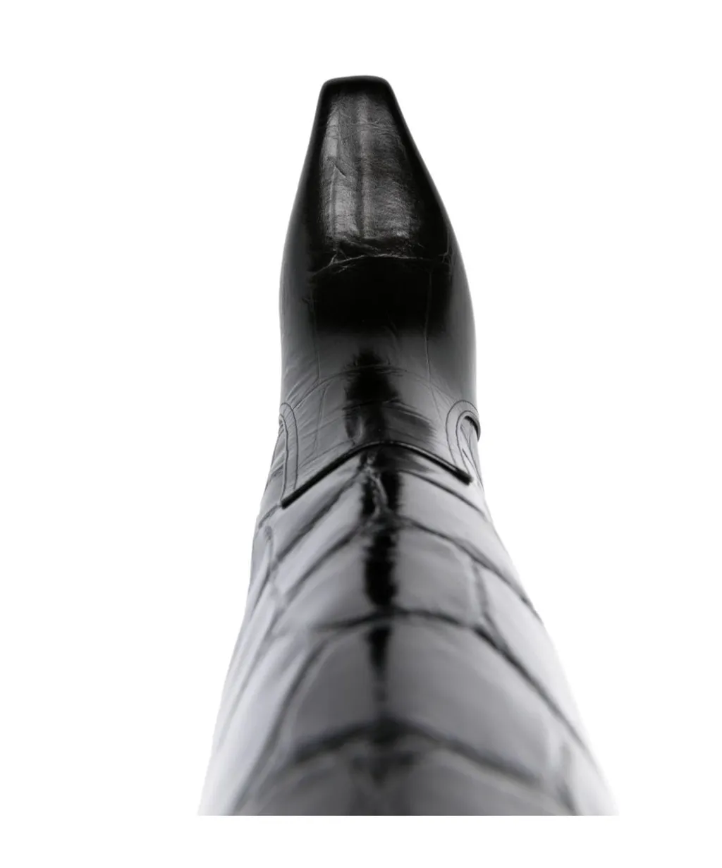 80Mm Leather Boots