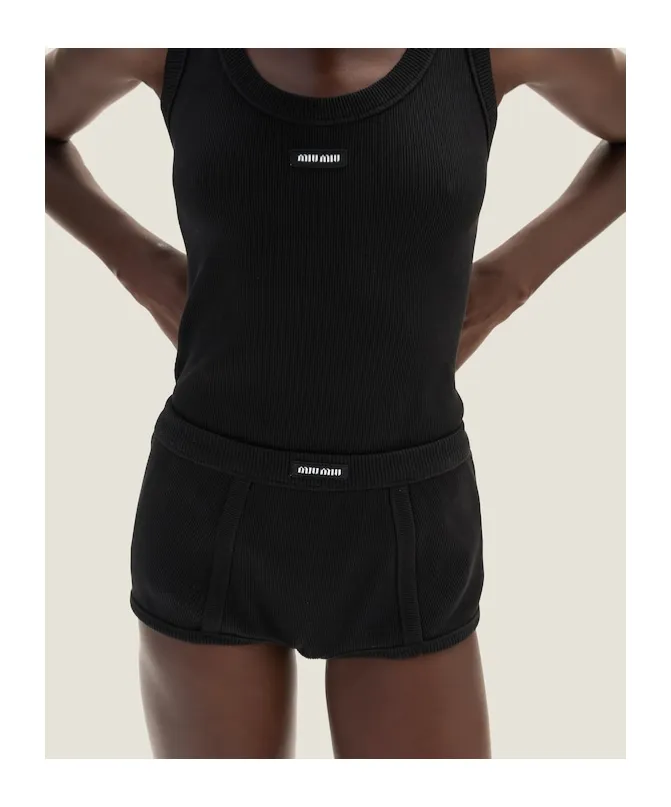Ribbed Knit Boxer Shorts