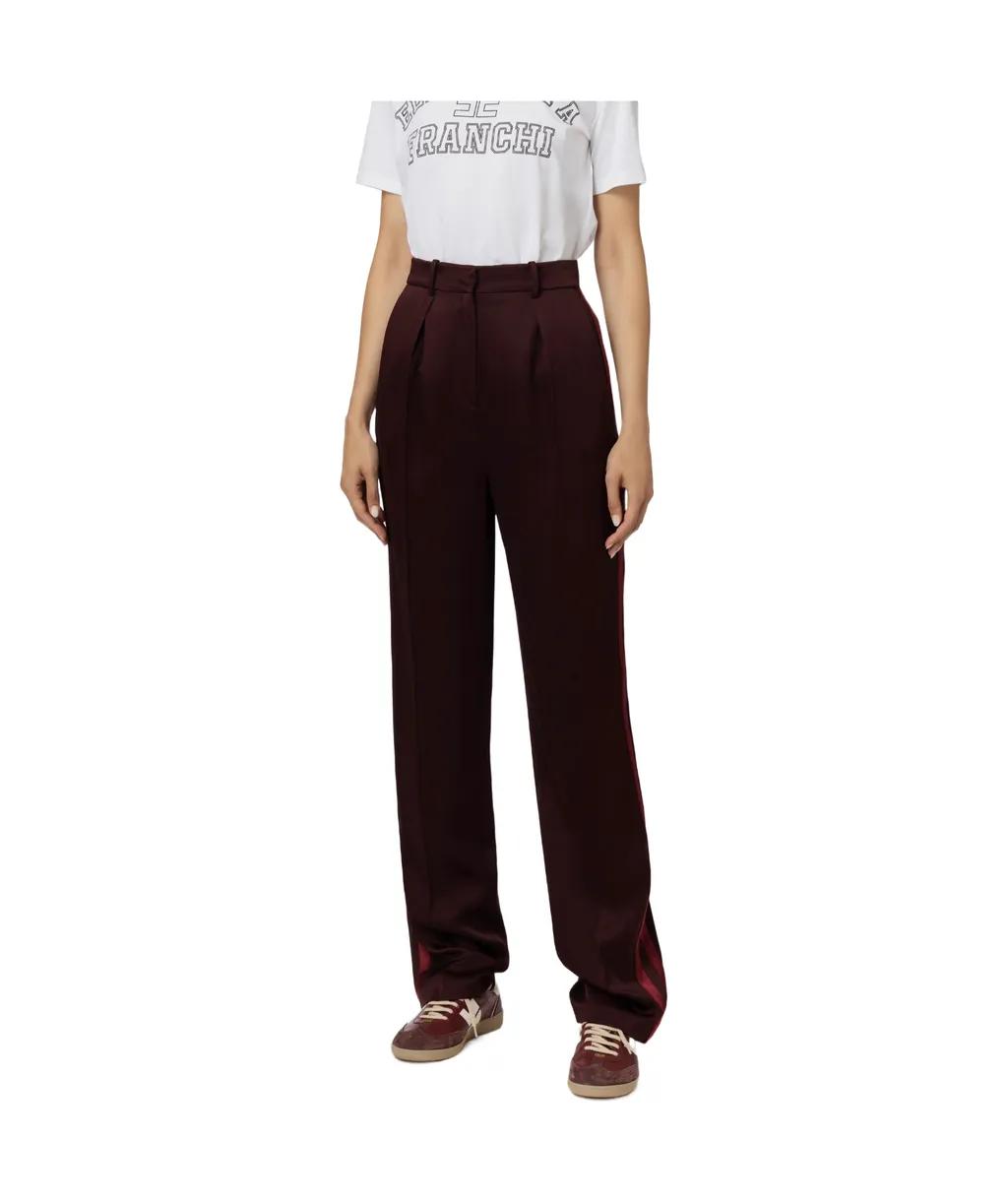 Elisabetta Franchi Straight Enver Satin Trousers