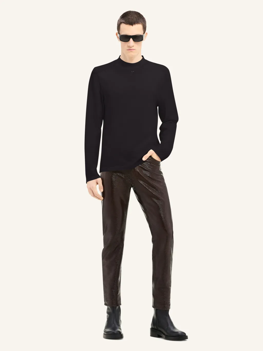 CourrÈGes Logo Embroidered Long-Sleeve T-Shirt