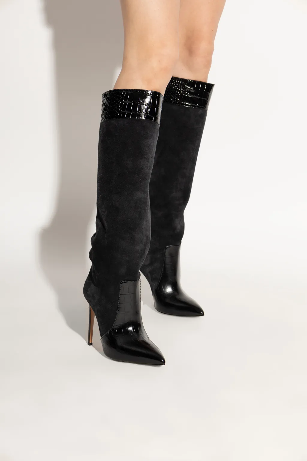 Paris Texas Embossed Point-Toe Stiletto Boots