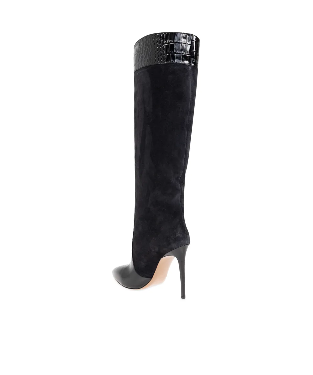 Paris Texas Embossed Point-Toe Stiletto Boots