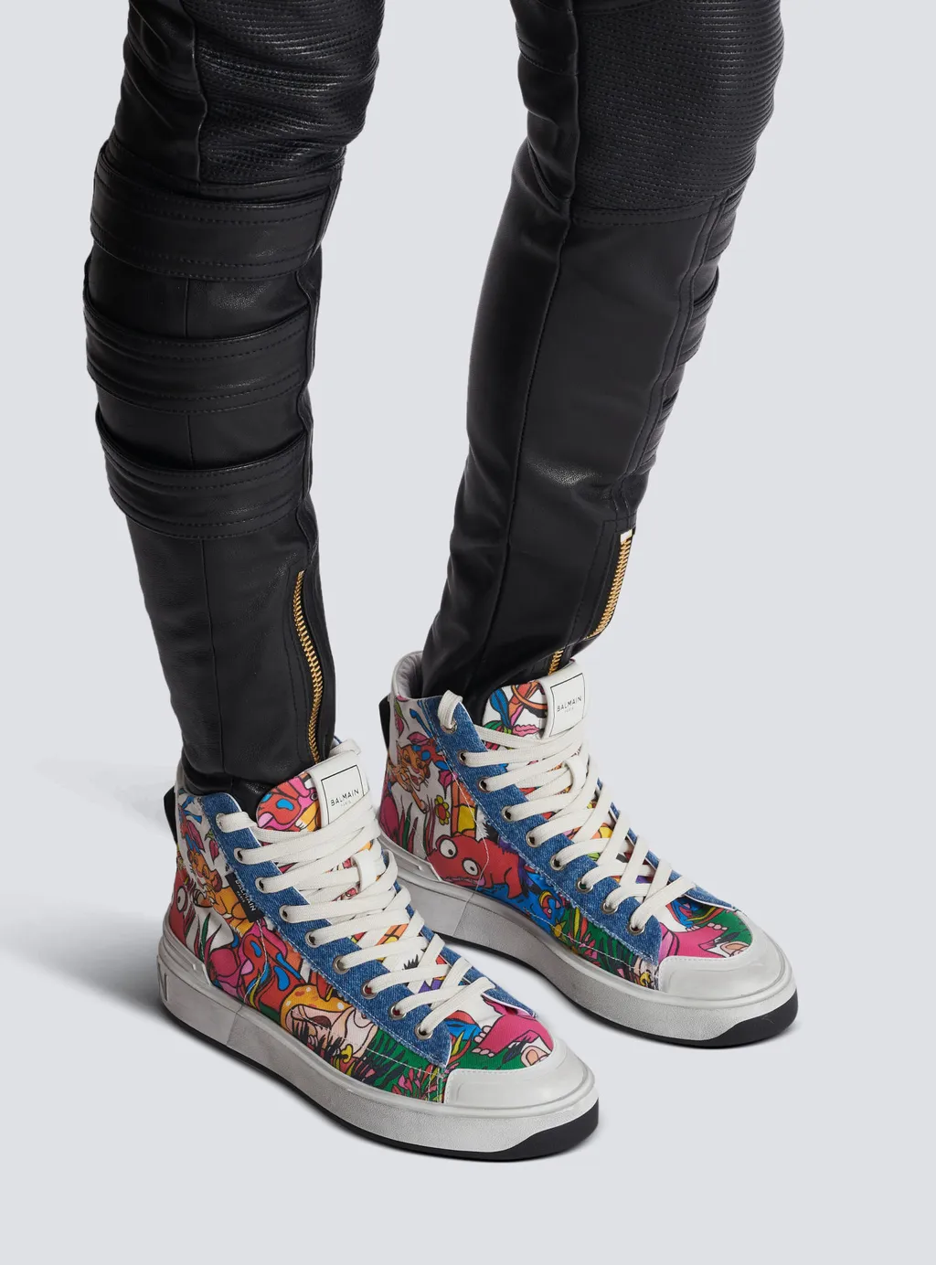 Balmain X Disney B-Court High-Top Sneakers