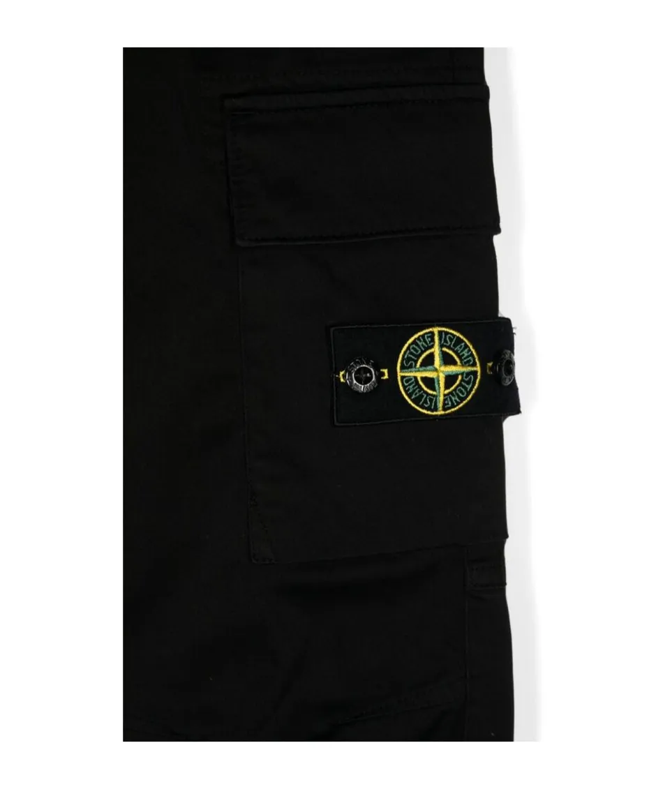 Stone Island Junior Compass-Badge Elasticated Waistband Trousers