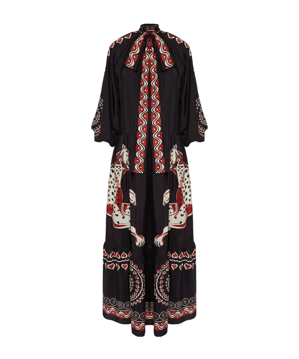 Athena Animal-Print Silk Dress