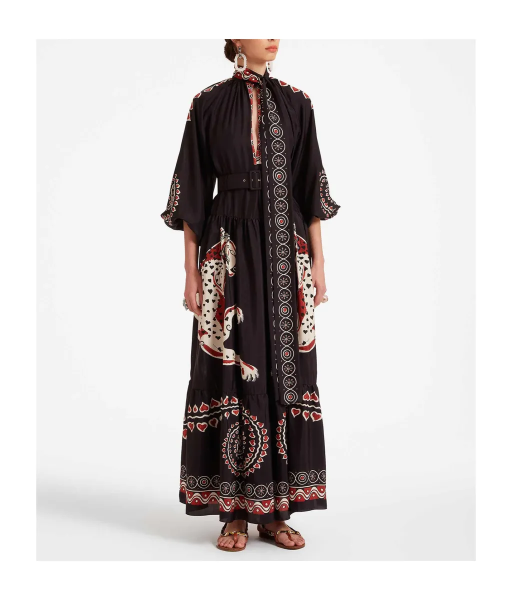 Athena Animal-Print Silk Dress