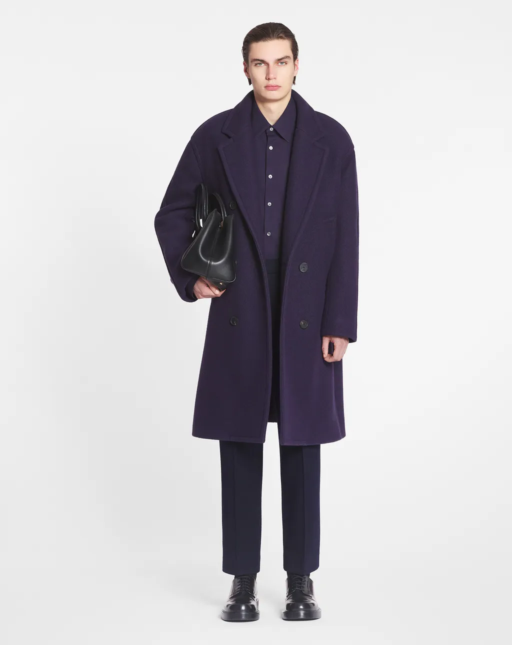 Lanvin Logo Plaque Double-Breasted Coat