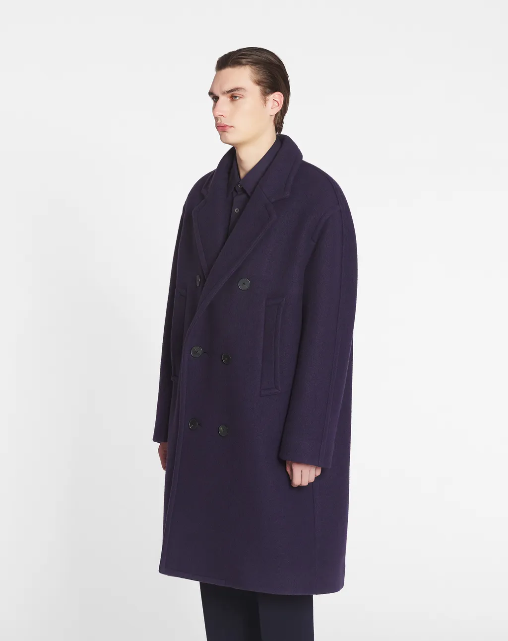 Lanvin Logo Plaque Double-Breasted Coat