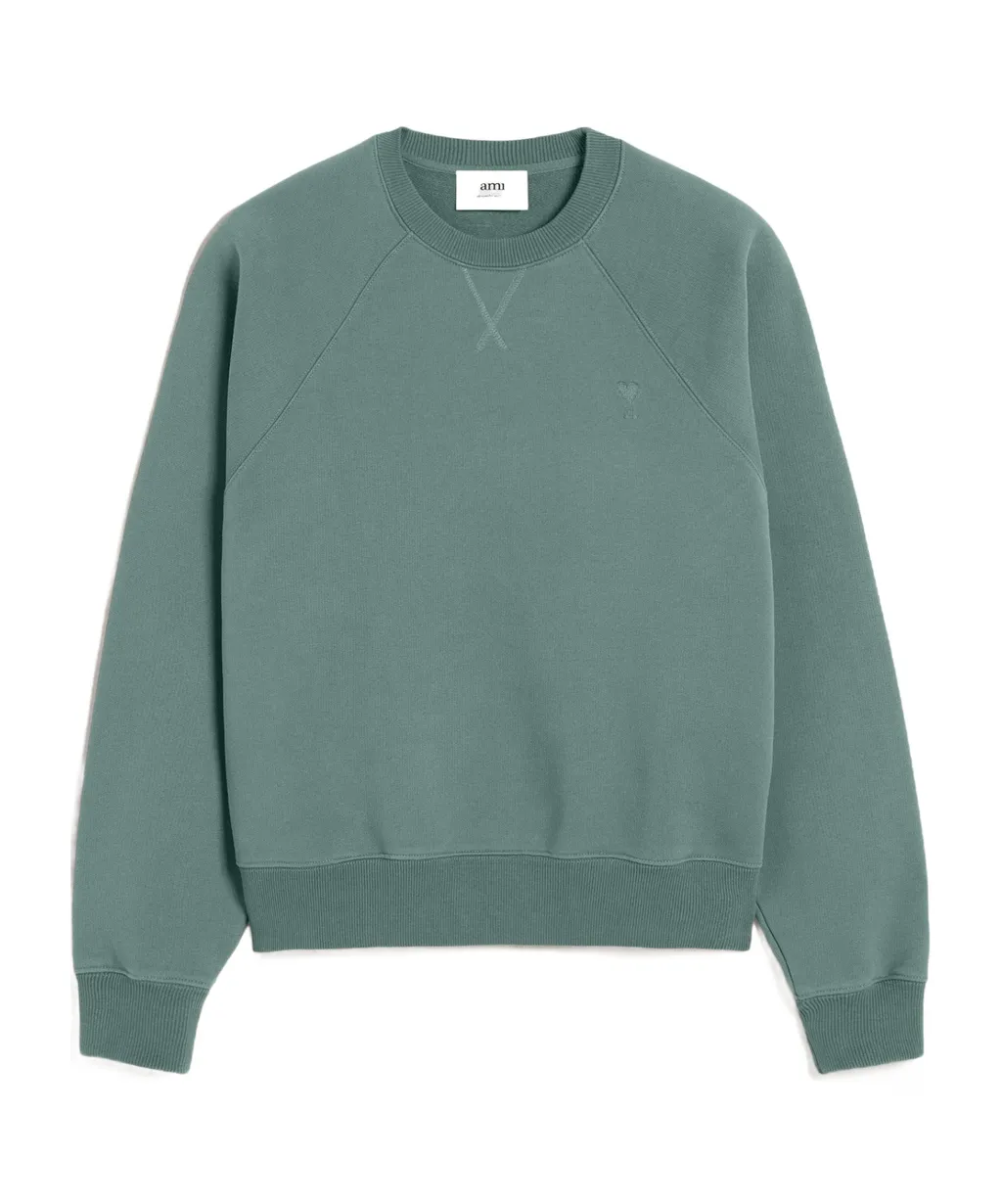 Ami Logo Embroidered Crewneck Sweatshirt