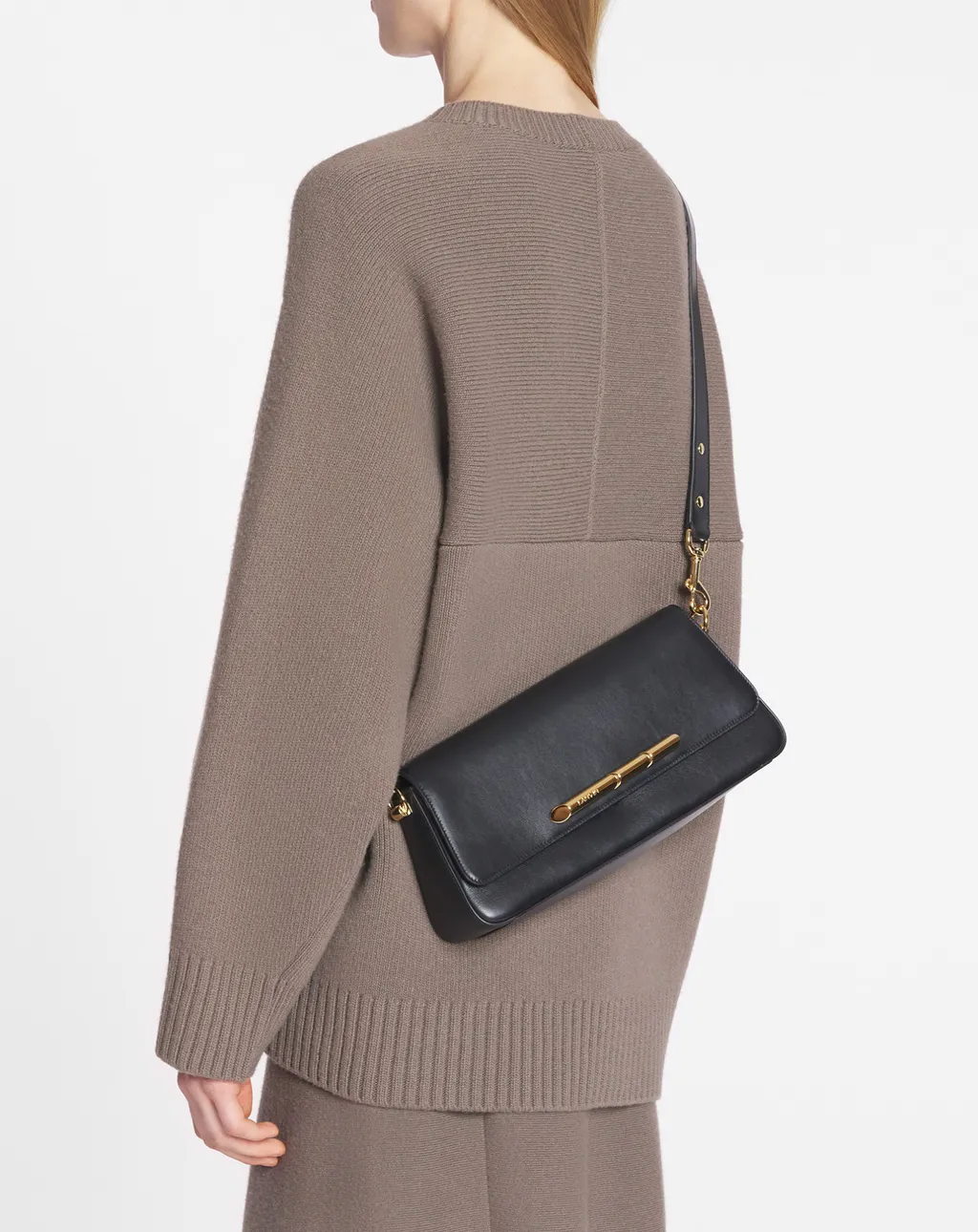 Lanvin Sequence Logo Engraved Shoulder Bag