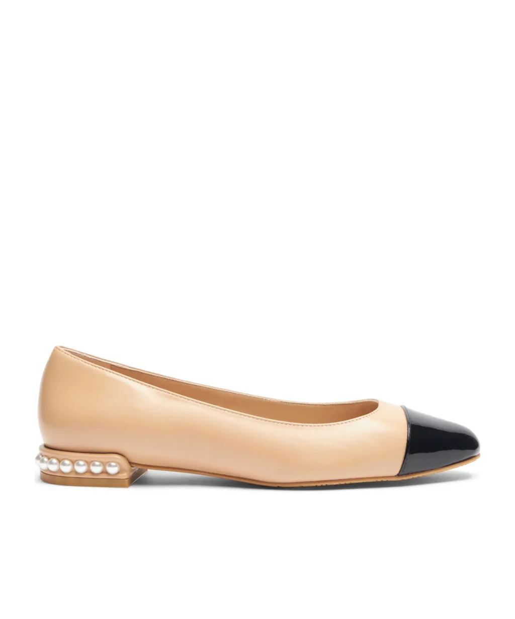 Pearl Flat Leather Ballerina Shoes