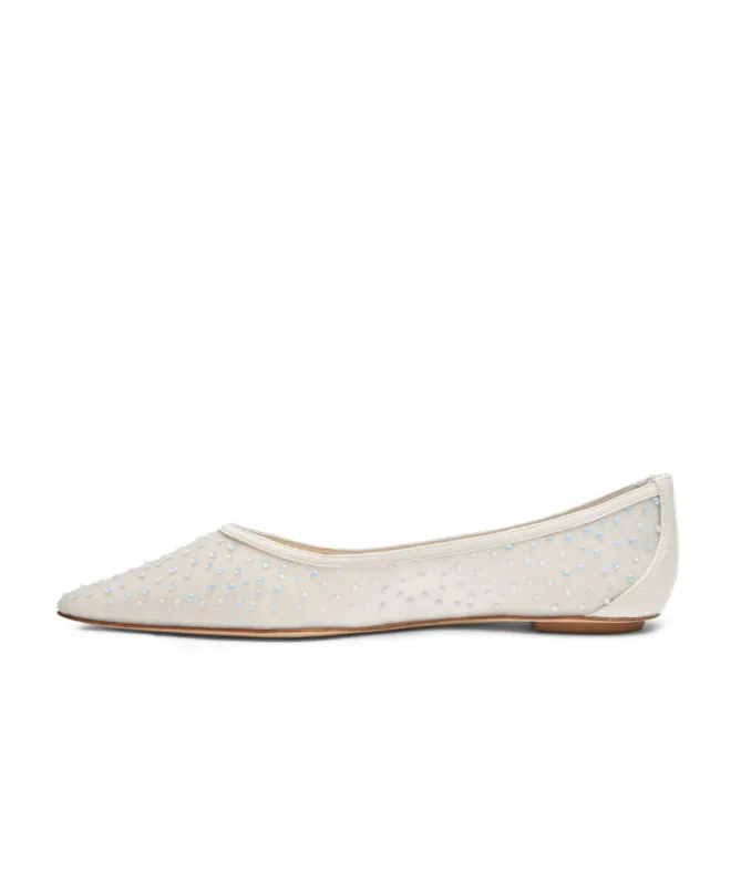 Emilia Mesh Crystal-Embelished Ballerina Shoes