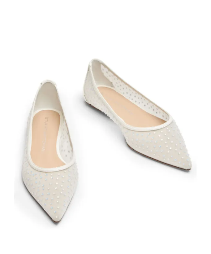 Emilia Mesh Crystal-Embelished Ballerina Shoes