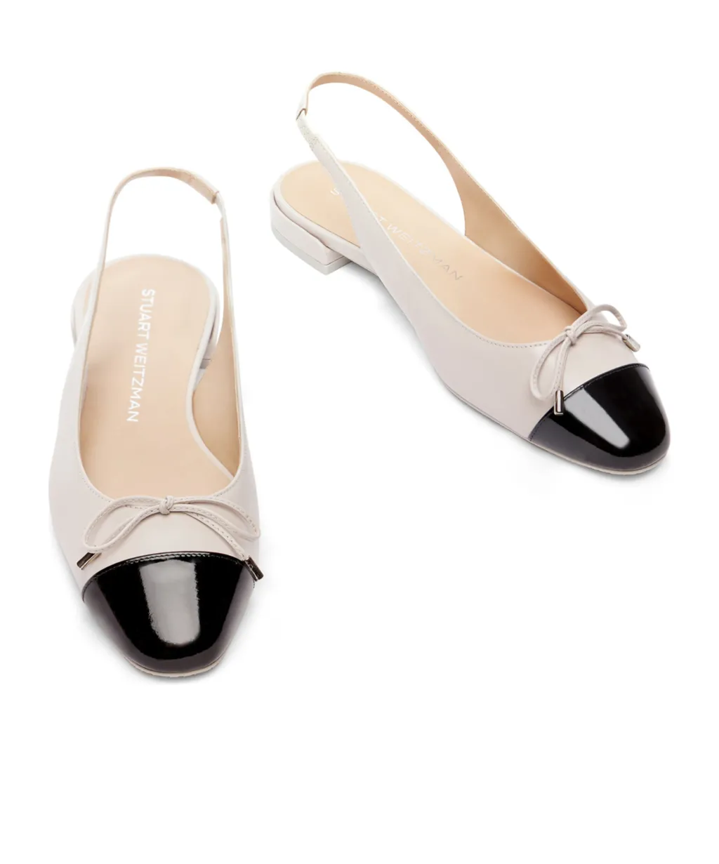 Sleek Bow Slingback Ballerina Shoes