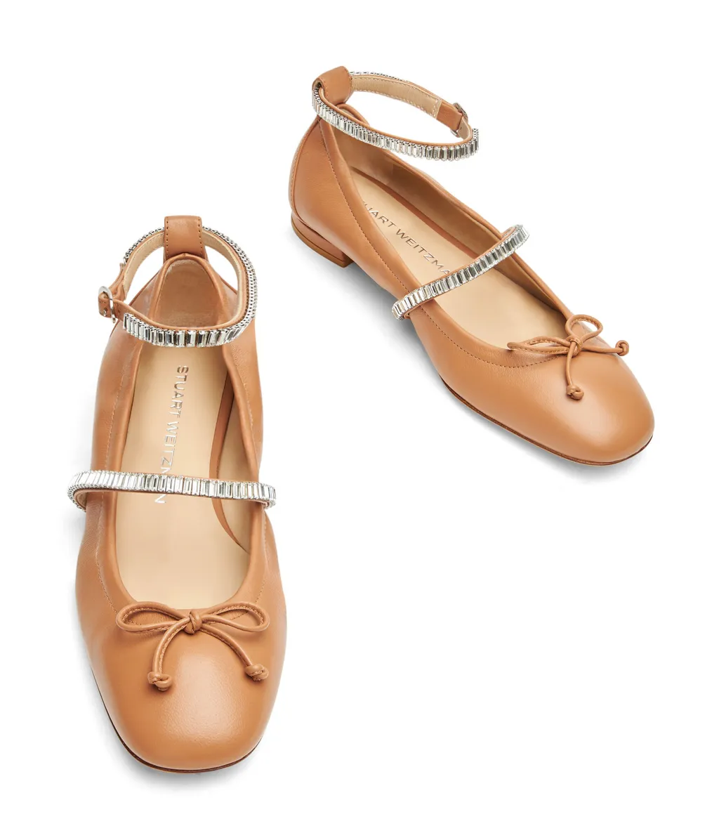 Stuart Weitzman Stefanie Embellished Ballerina Flats