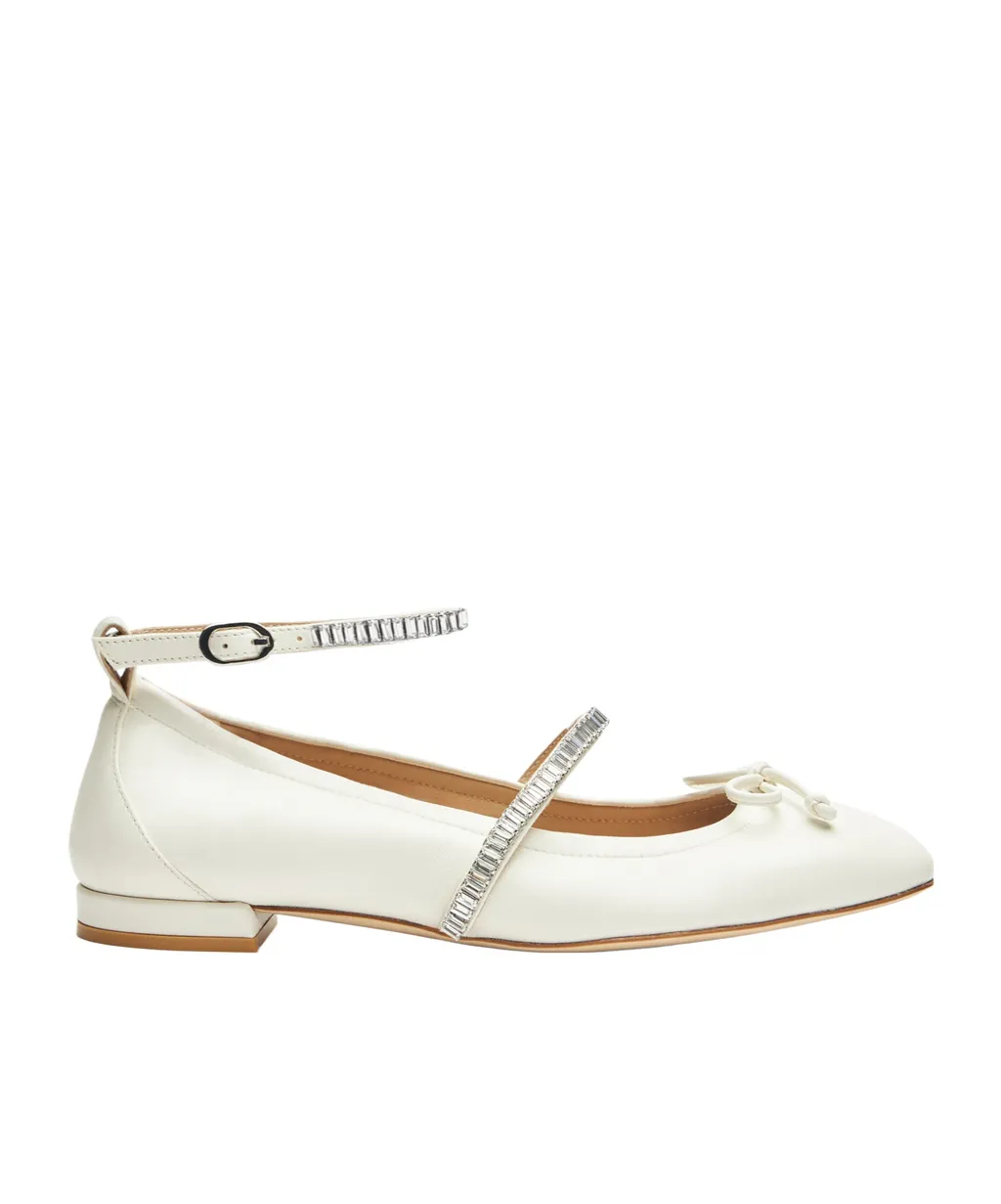 Stuart Weitzman Stefanie Embellished Ballerina Flats