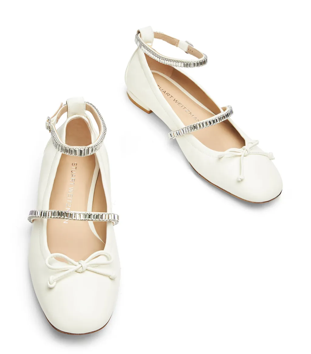 Stuart Weitzman Stefanie Embellished Ballerina Flats