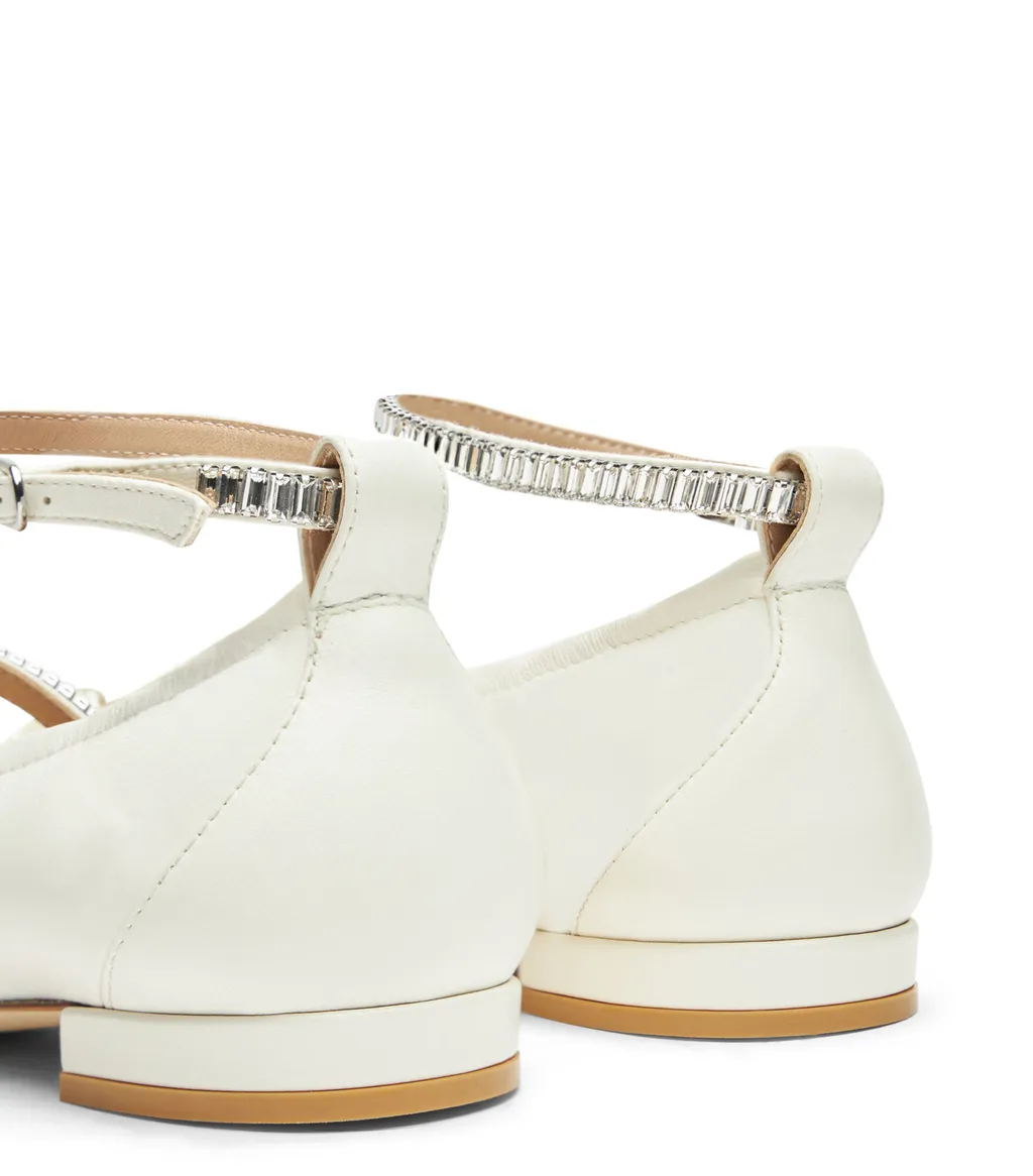 Stuart Weitzman Stefanie Embellished Ballerina Flats
